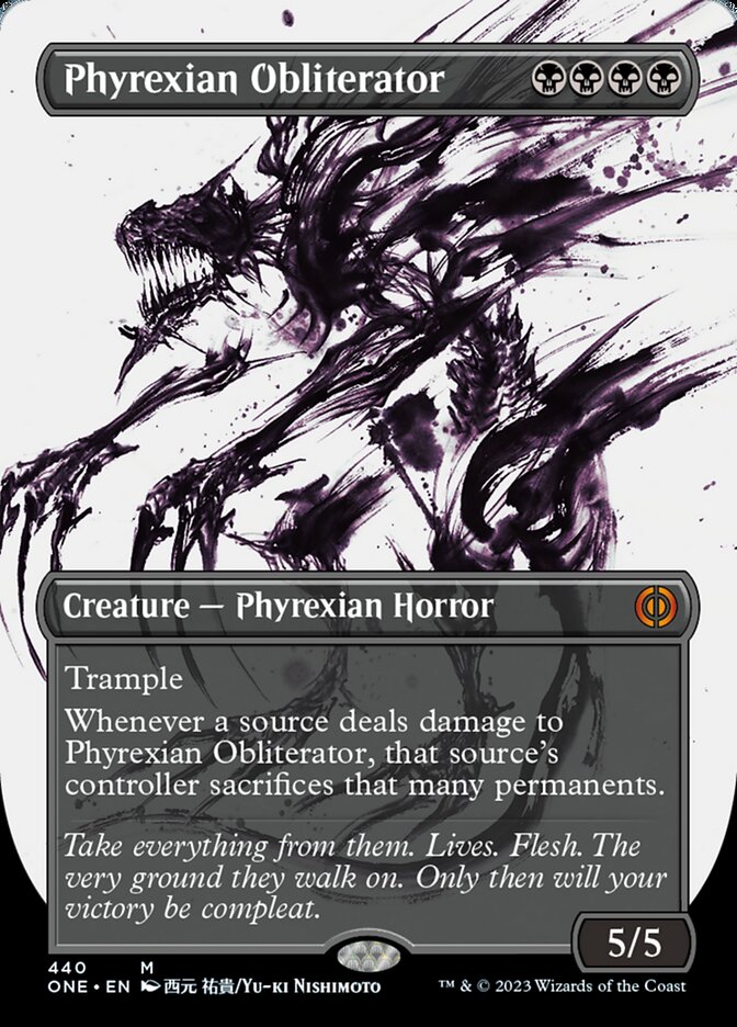 Phyrexian Obliterator (Borderless Ichor Step-and-Compleat Foil) [Phyrexia: All Will Be One] | Enigma On Main