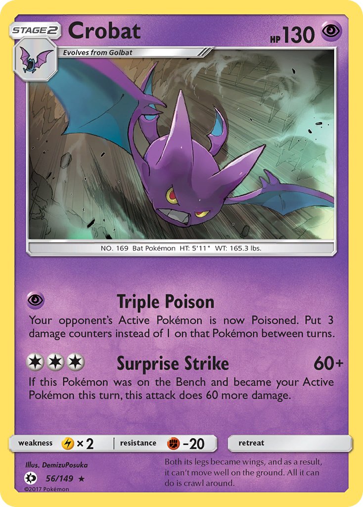 Crobat (56/149) (Prerelease Kit Exclusive) (Theme Deck Exclusive) [Sun & Moon: Base Set] | Enigma On Main