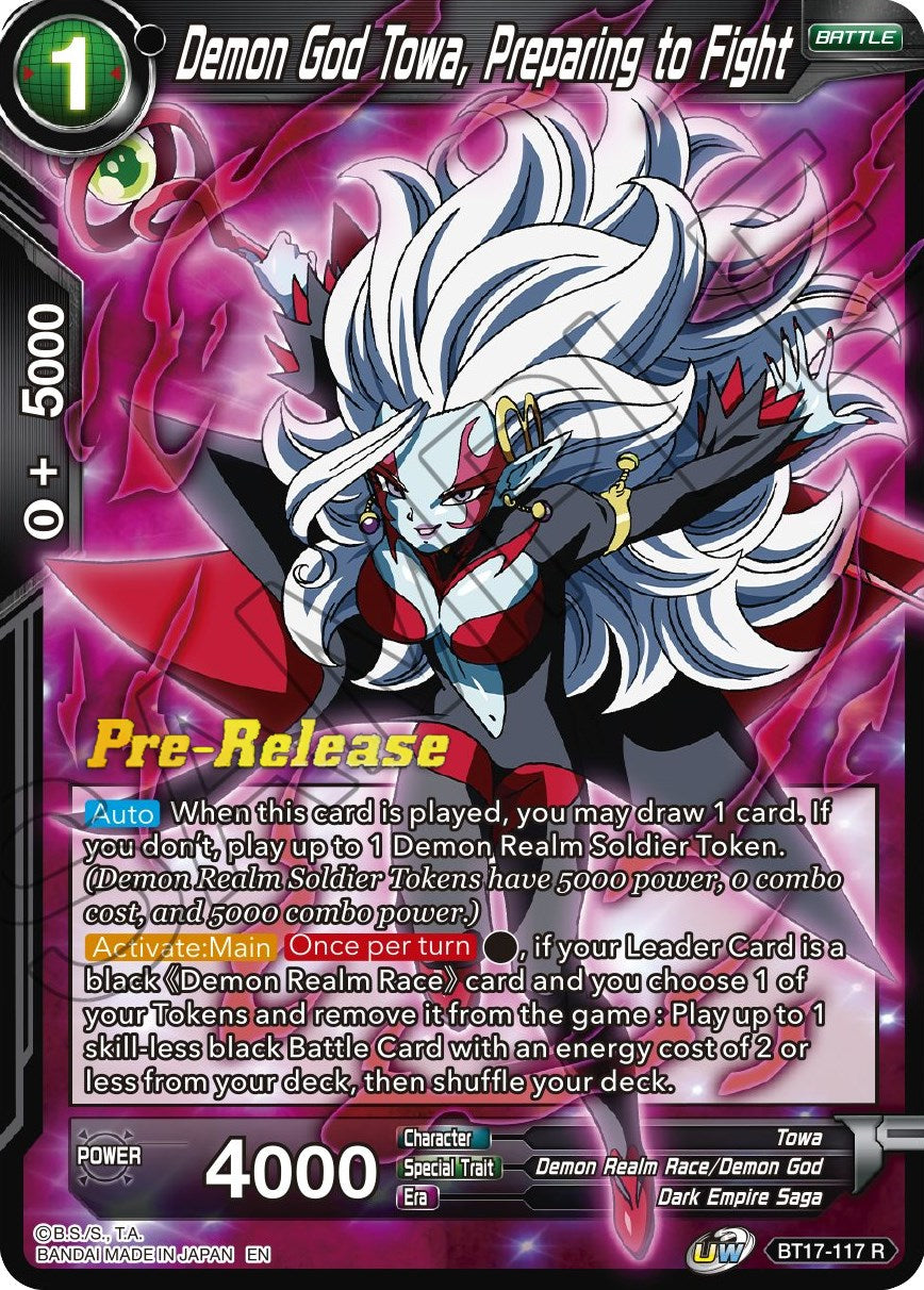 Demon God Towa, Preparing to Fight (BT17-117) [Ultimate Squad Prerelease Promos] | Enigma On Main