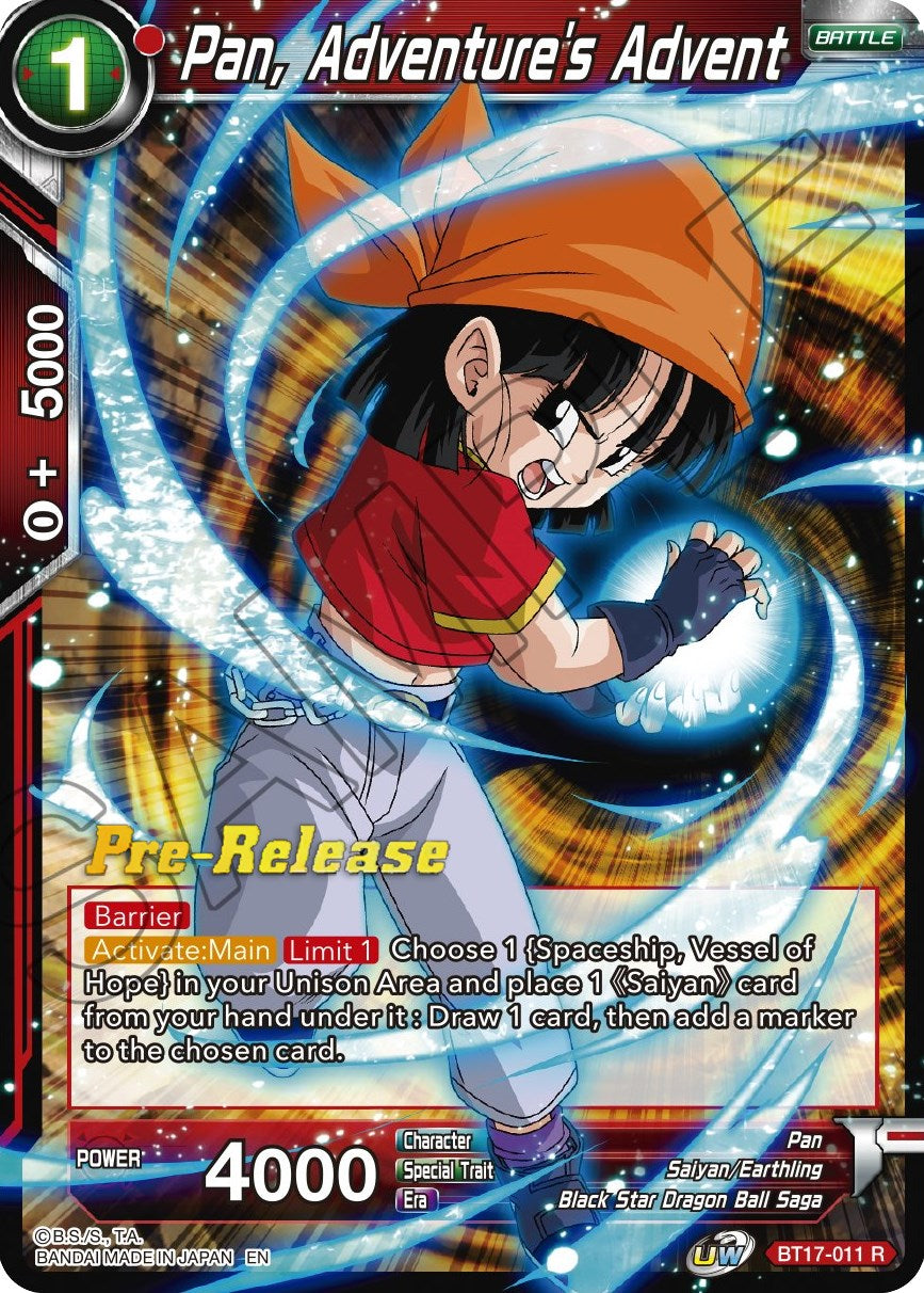 Pan, Adventure's Advent (BT17-011) [Ultimate Squad Prerelease Promos] | Enigma On Main