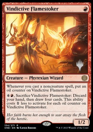 Vindictive Flamestoker (Promo Pack) [Phyrexia: All Will Be One Promos] | Enigma On Main