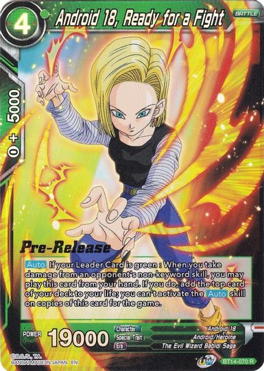 Android 18, Ready for a Fight (BT14-070) [Cross Spirits Prerelease Promos] | Enigma On Main