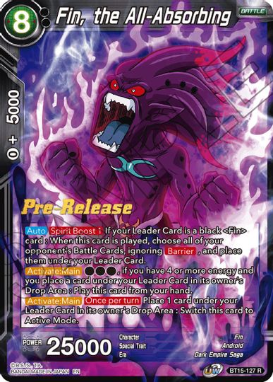 Fin, the All-Absorbing (BT15-127) [Saiyan Showdown Prerelease Promos] | Enigma On Main