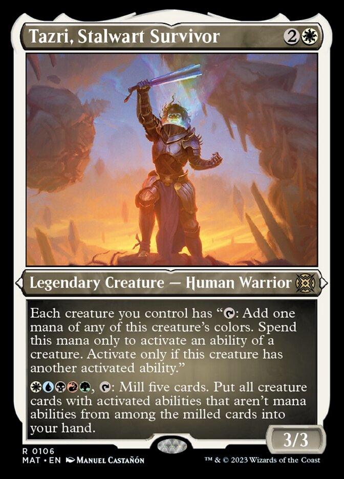 Tazri, Stalwart Survivor (Foil Etched) [March of the Machine: The Aftermath] | Enigma On Main