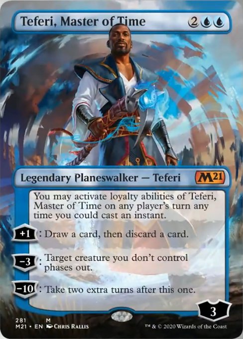 Teferi, Master of Time (Borderless) [Core Set 2021] | Enigma On Main