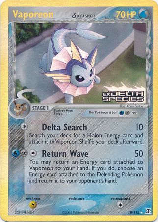 Vaporeon (18/113) (Delta Species) (Stamped) [EX: Delta Species] | Enigma On Main