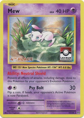 Mew (53/108) (League Promo 4th Place) [XY: Evolutions] | Enigma On Main