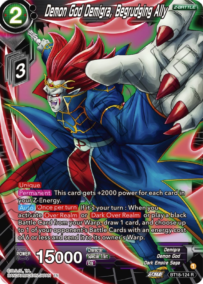 Demon God Demigra, Begrudging Ally (BT18-124) [Dawn of the Z-Legends] | Enigma On Main