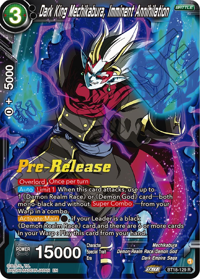 Dark King Mechikabura, Imminent Annihilation (BT18-129) [Dawn of the Z-Legends Prerelease Promos] | Enigma On Main