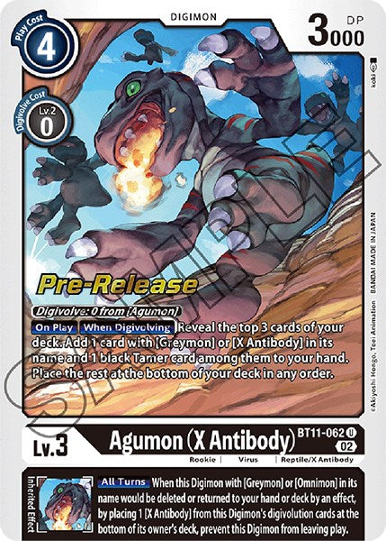 Agumon (X Antibody) [BT11-062] [Dimensional Phase Pre-Release Promos] | Enigma On Main