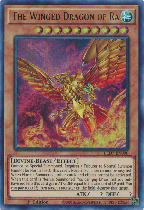 The Winged Dragon of Ra (Alternate Art) [LED7-EN000] Ultra Rare | Enigma On Main