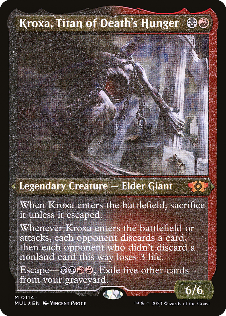 Kroxa, Titan of Death's Hunger (Foil Etched) [Multiverse Legends] | Enigma On Main