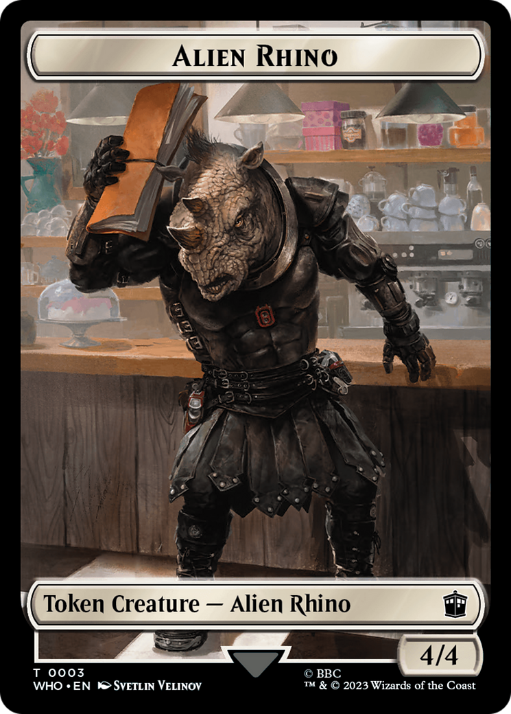 Alien Rhino // Clue (0021) Double-Sided Token [Doctor Who Tokens] | Enigma On Main