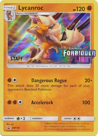 Lycanroc (SM118) (Staff Prerelease Promo) [Sun & Moon: Black Star Promos] | Enigma On Main