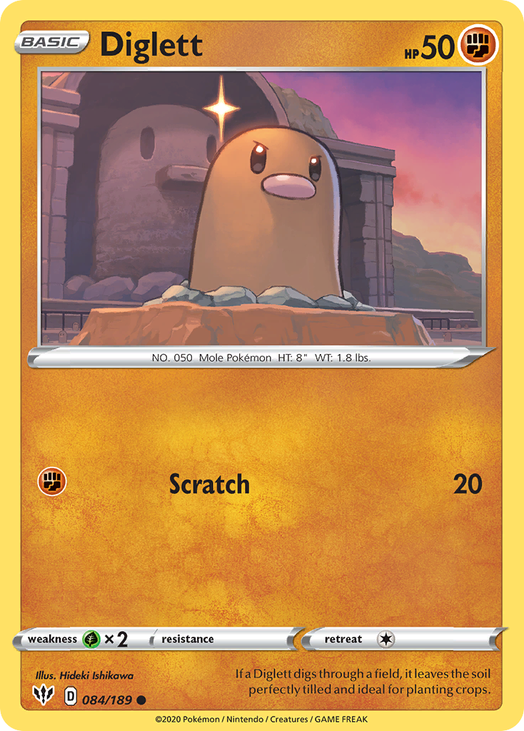 Diglett (084/189) [Sword & Shield: Darkness Ablaze] | Enigma On Main