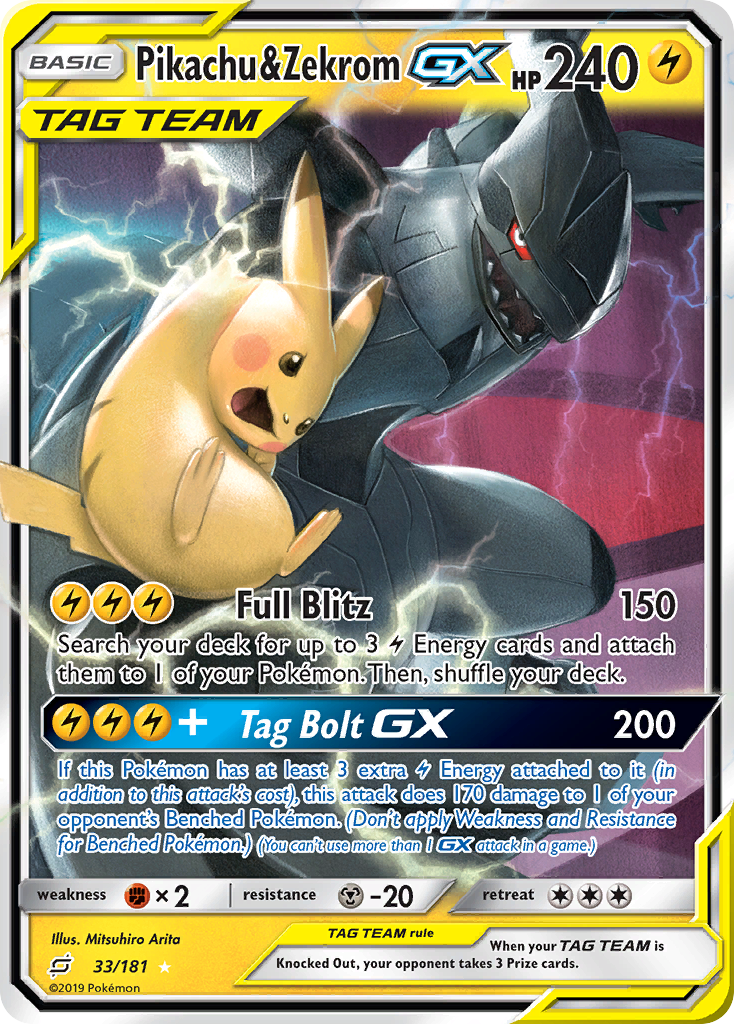 Pikachu & Zekrom GX (33/181) [Sun & Moon: Team Up] | Enigma On Main