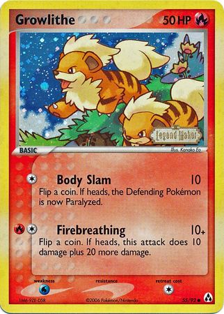 Growlithe (55/92) (Stamped) [EX: Legend Maker] | Enigma On Main