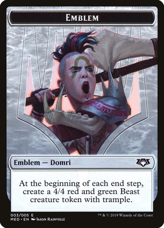 Emblem - Domri, Chaos Bringer [Mythic Edition Tokens] | Enigma On Main