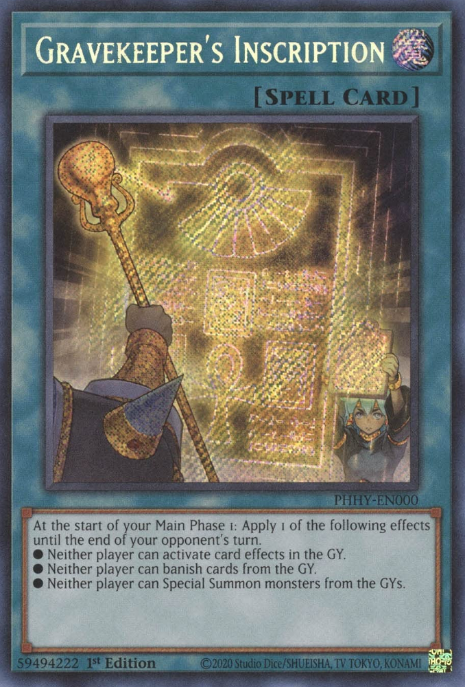 Gravekeeper's Inscription [PHHY-EN000] Secret Rare | Enigma On Main