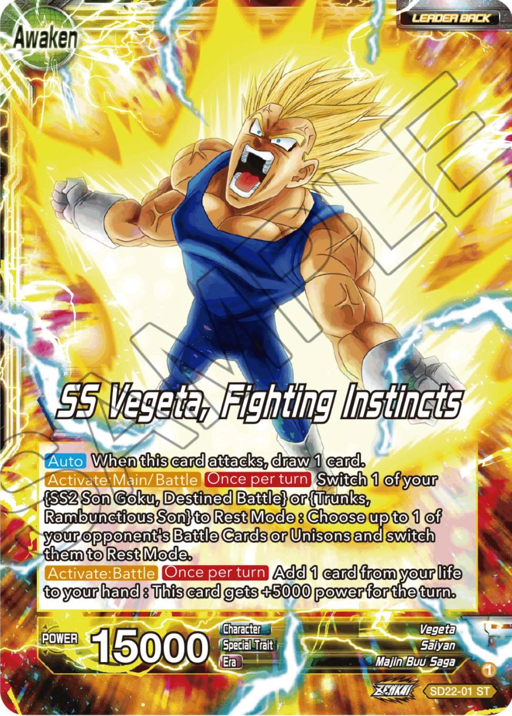 Vegeta // SS Vegeta, Fighting Instincts (Starter Deck Exclusive) (SD22-01) [Power Absorbed] | Enigma On Main