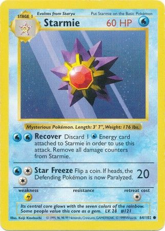 Starmie (64/102) [Base Set Shadowless Unlimited] | Enigma On Main