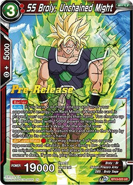 SS Broly, Unchained Might (BT13-025) [Supreme Rivalry Prerelease Promos] | Enigma On Main