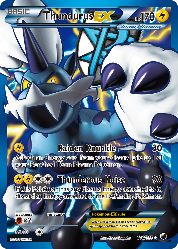 Thundurus EX (110/116) [Black & White: Plasma Freeze] | Enigma On Main