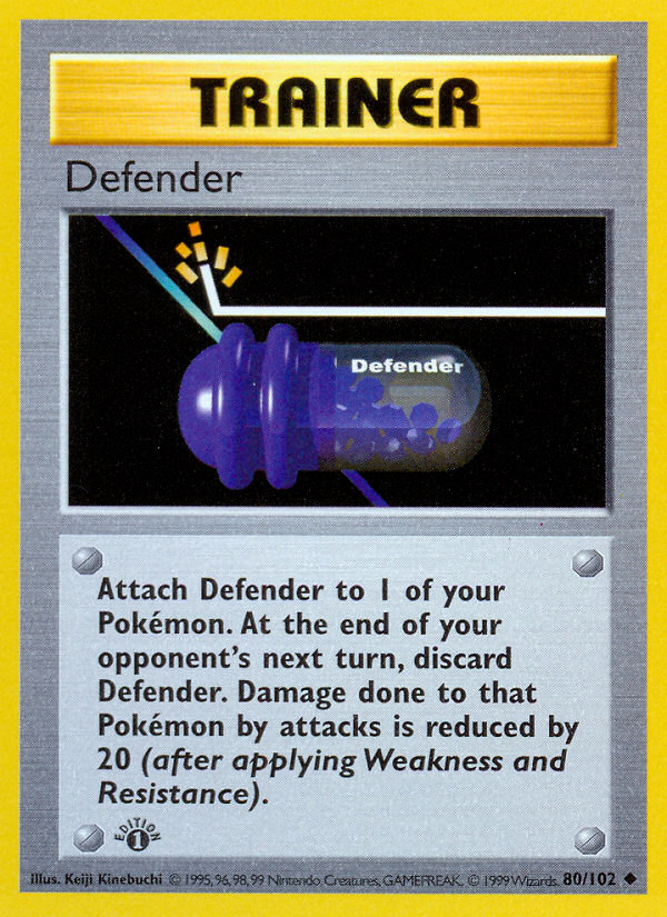 Defender (80/102) (Shadowless) [Base Set 1st Edition] | Enigma On Main