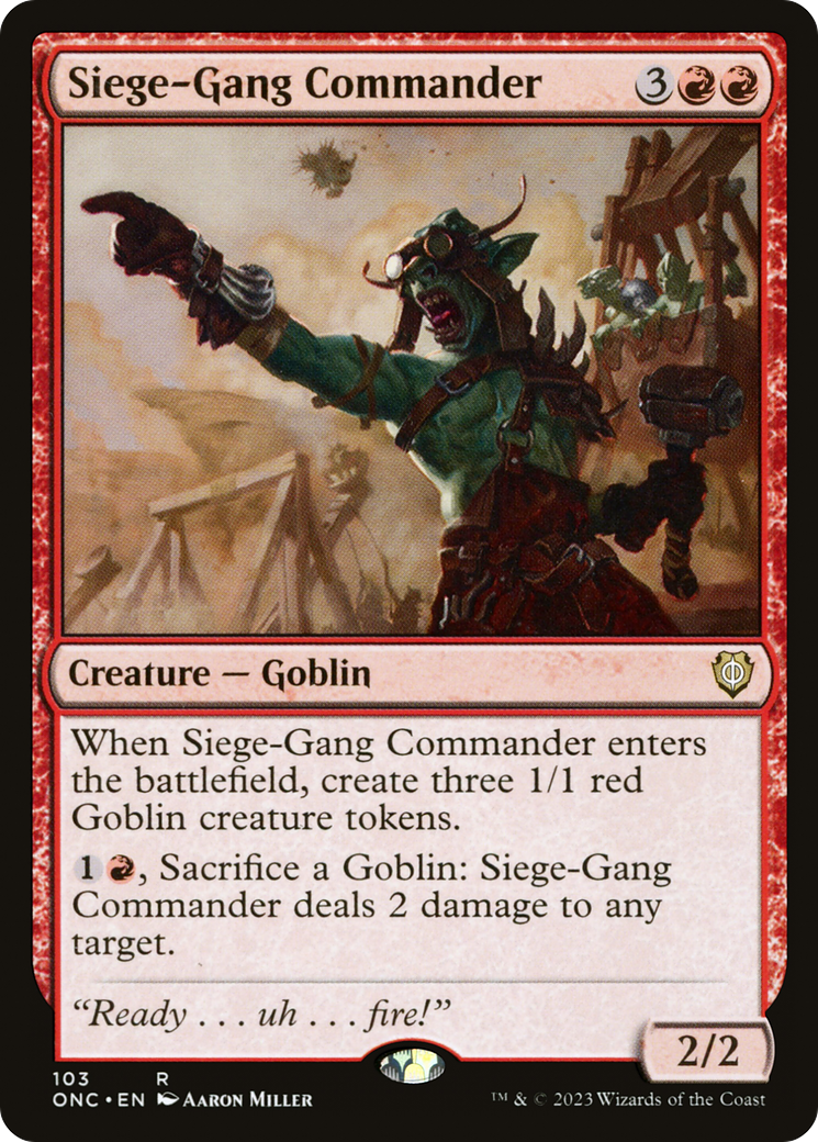 Siege-Gang Commander [Phyrexia: All Will Be One Commander] | Enigma On Main