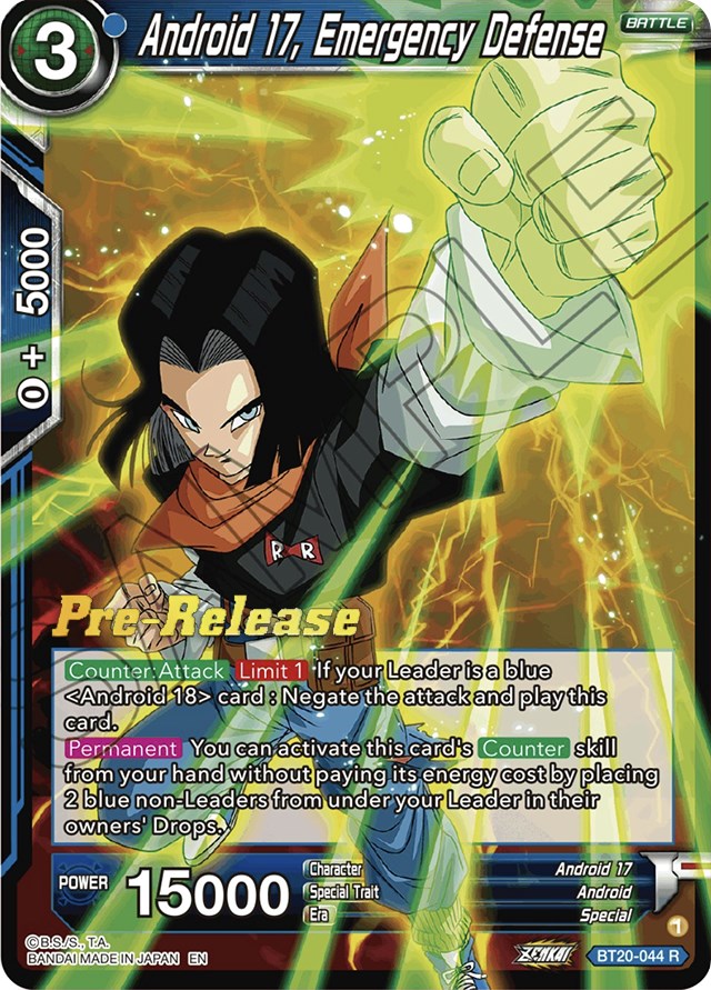 Android 17, Emergency Defense (BT20-044) [Power Absorbed Prerelease Promos] | Enigma On Main