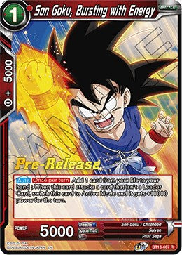 Son Goku, Bursting with Energy (BT10-007) [Rise of the Unison Warrior Prerelease Promos] | Enigma On Main