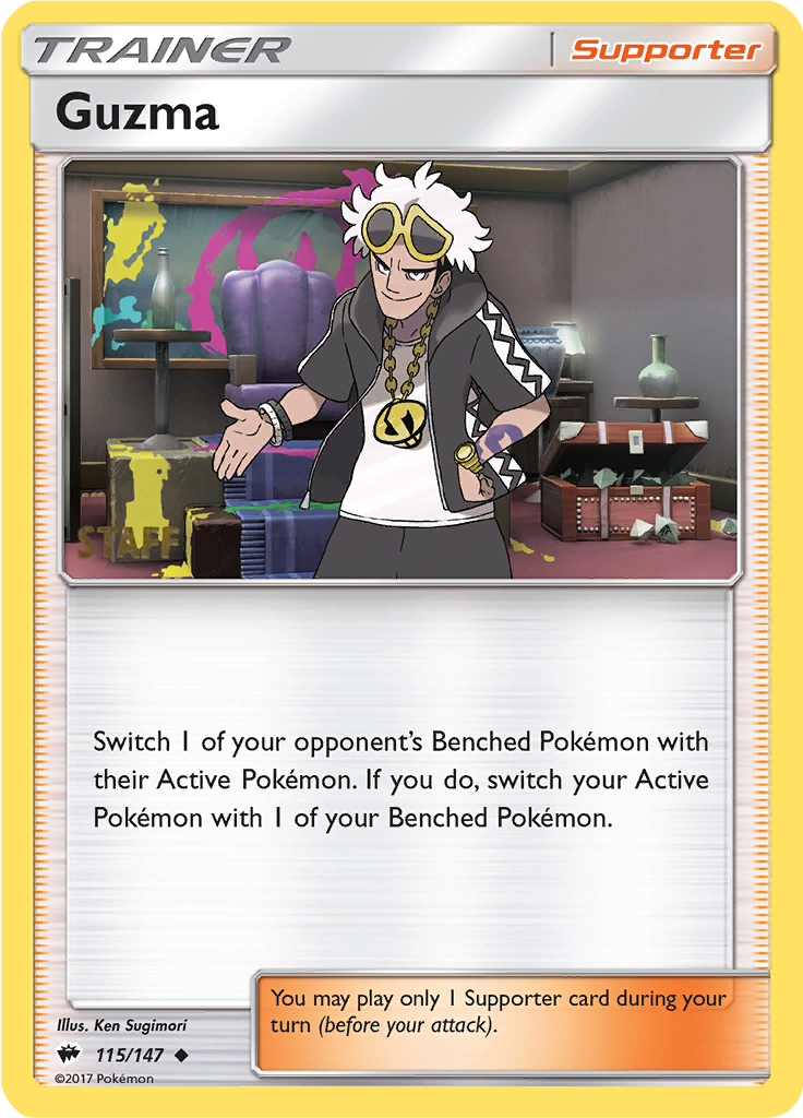 Guzma (115/147) (Regional Championships Staff) [Sun & Moon: Burning Shadows] | Enigma On Main