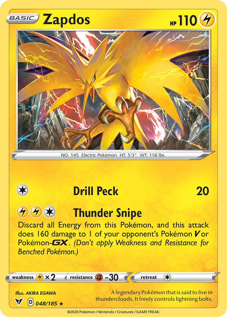 Zapdos (048/185) [Sword & Shield: Vivid Voltage] | Enigma On Main