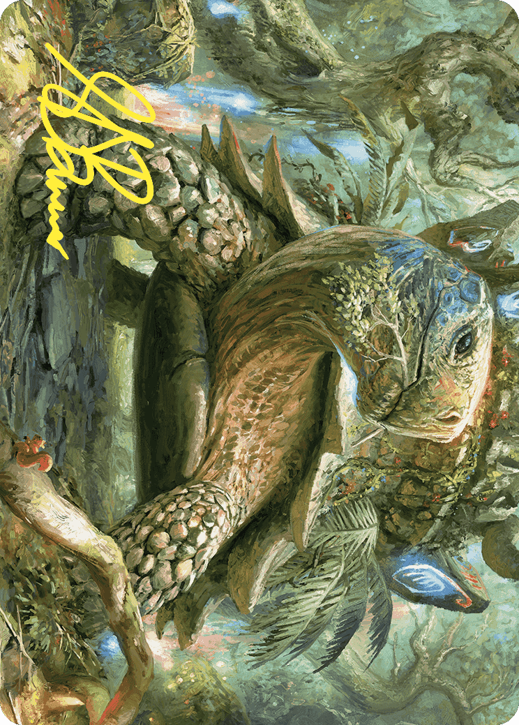 Blossoming Tortoise Art Card (Gold-Stamped Signature) [Wilds of Eldraine Art Series] | Enigma On Main