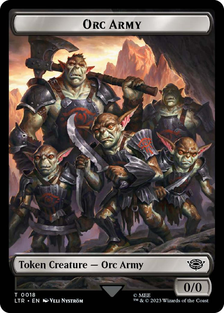 Orc Army (0018) // Food (0022) Double-Sided Token (Surge Foil) [The Lord of the Rings: Tales of Middle-Earth Tokens] | Enigma On Main