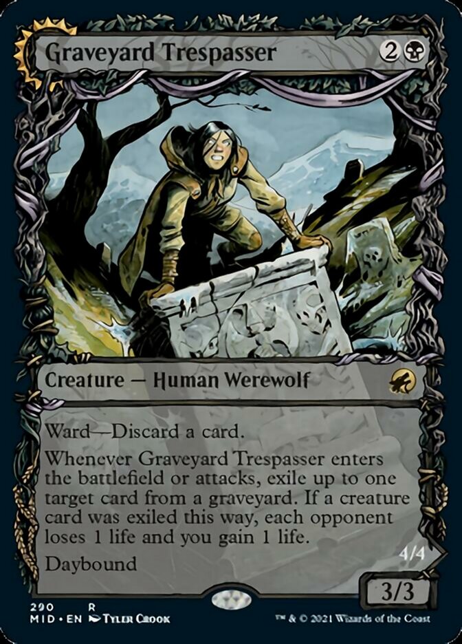 Graveyard Trespasser // Graveyard Glutton (Showcase Equinox) [Innistrad: Midnight Hunt] | Enigma On Main