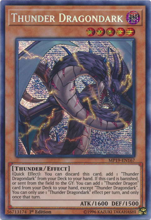 Thunder Dragondark [MP19-EN167] Prismatic Secret Rare | Enigma On Main