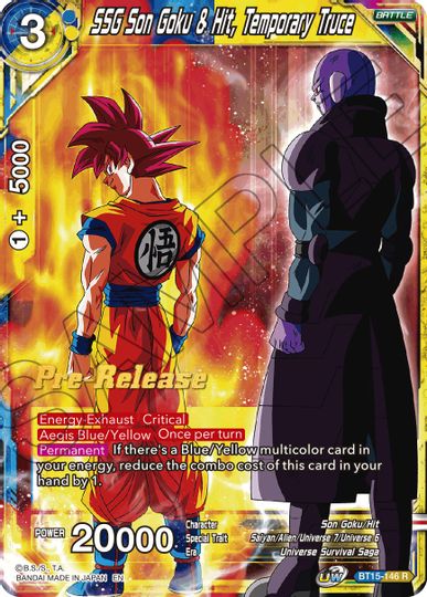 SSG Son Goku & Hit, Temporary Truce (BT15-146) [Saiyan Showdown Prerelease Promos] | Enigma On Main