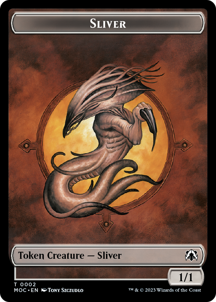 Goblin // Sliver Double-Sided Token [March of the Machine Commander Tokens] | Enigma On Main