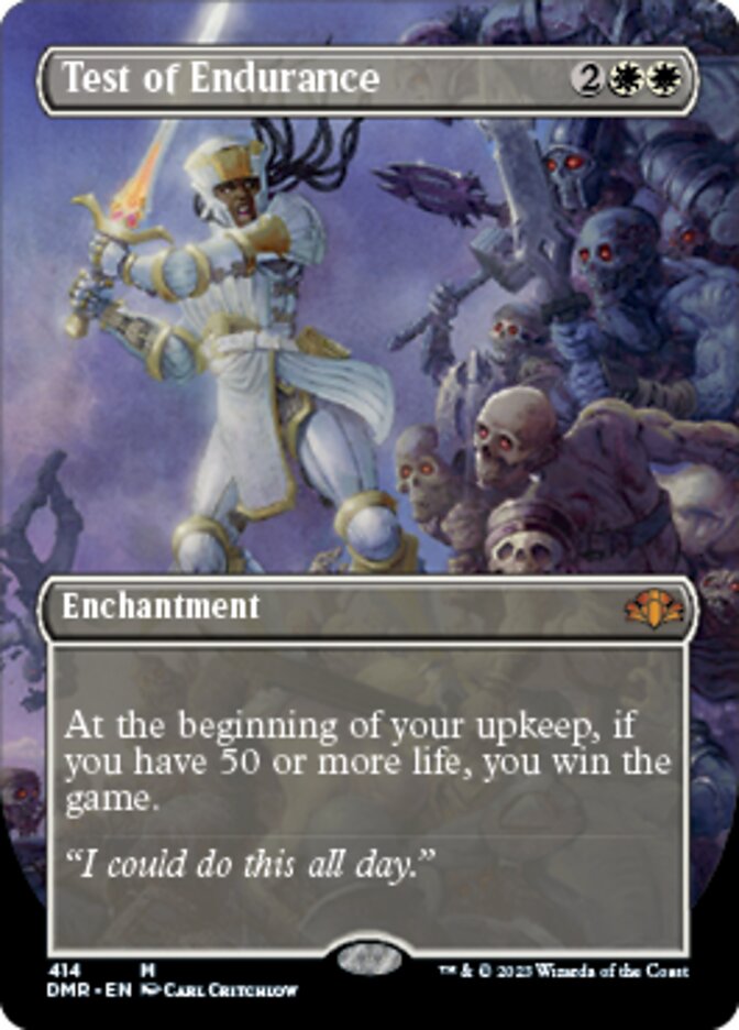 Test of Endurance (Borderless Alternate Art) [Dominaria Remastered] | Enigma On Main
