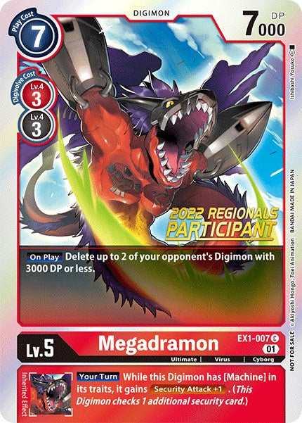 Megadramon [EX1-007] (2022 Championship Online Regional) (Online Participant) [Classic Collection Promos] | Enigma On Main