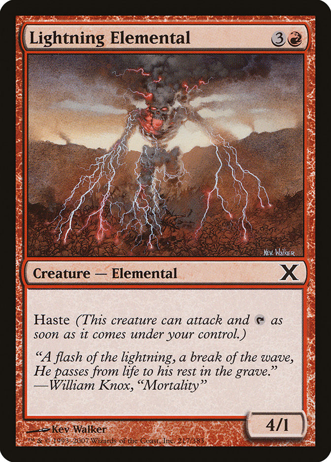 Lightning Elemental [Tenth Edition] | Enigma On Main