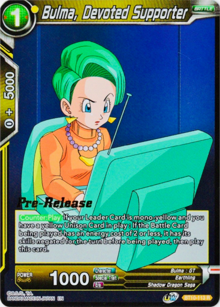 Bulma, Devoted Supporter (BT10-113) [Rise of the Unison Warrior Prerelease Promos] | Enigma On Main