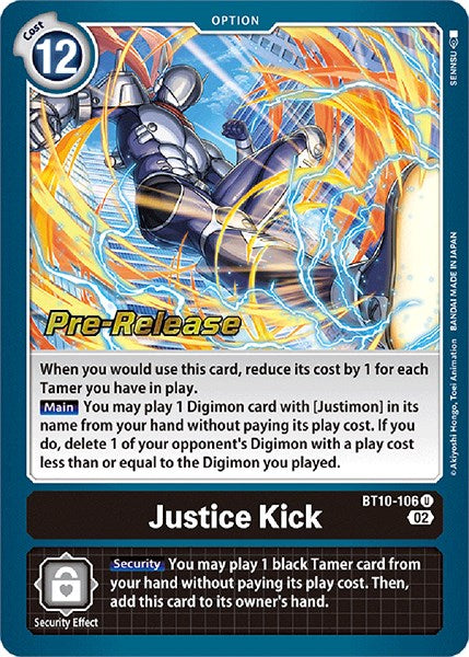 Justice Kick [BT10-106] [Xros Encounter Pre-Release Cards] | Enigma On Main