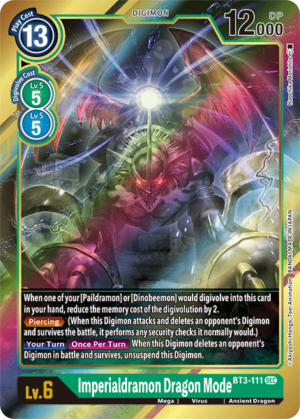 Imperialdramon Dragon Mode [BT3-111] (Alternate Art) [Release Special Booster Ver.1.5] | Enigma On Main