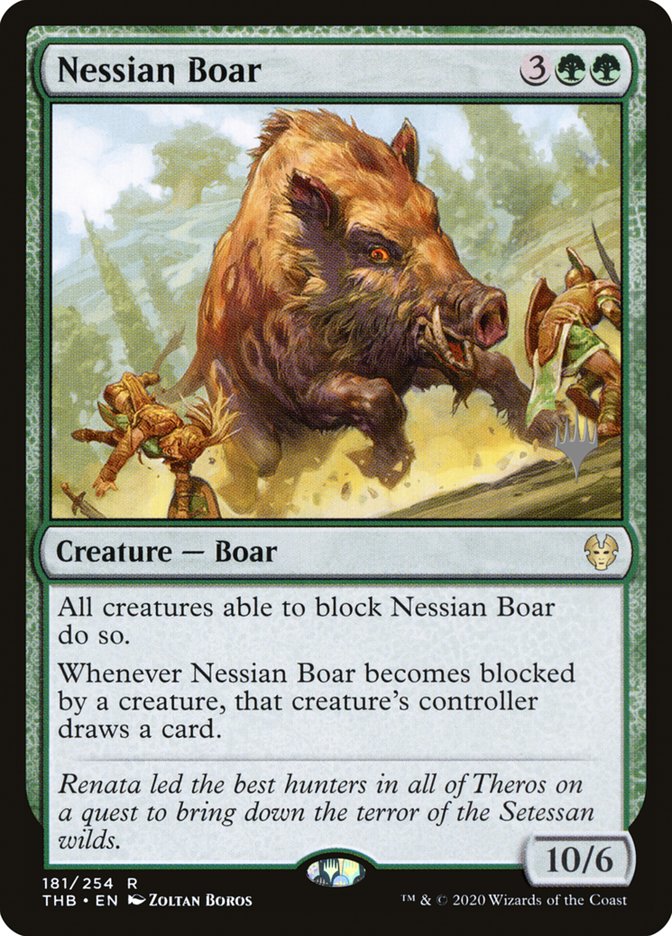 Nessian Boar (Promo Pack) [Theros Beyond Death Promos] | Enigma On Main