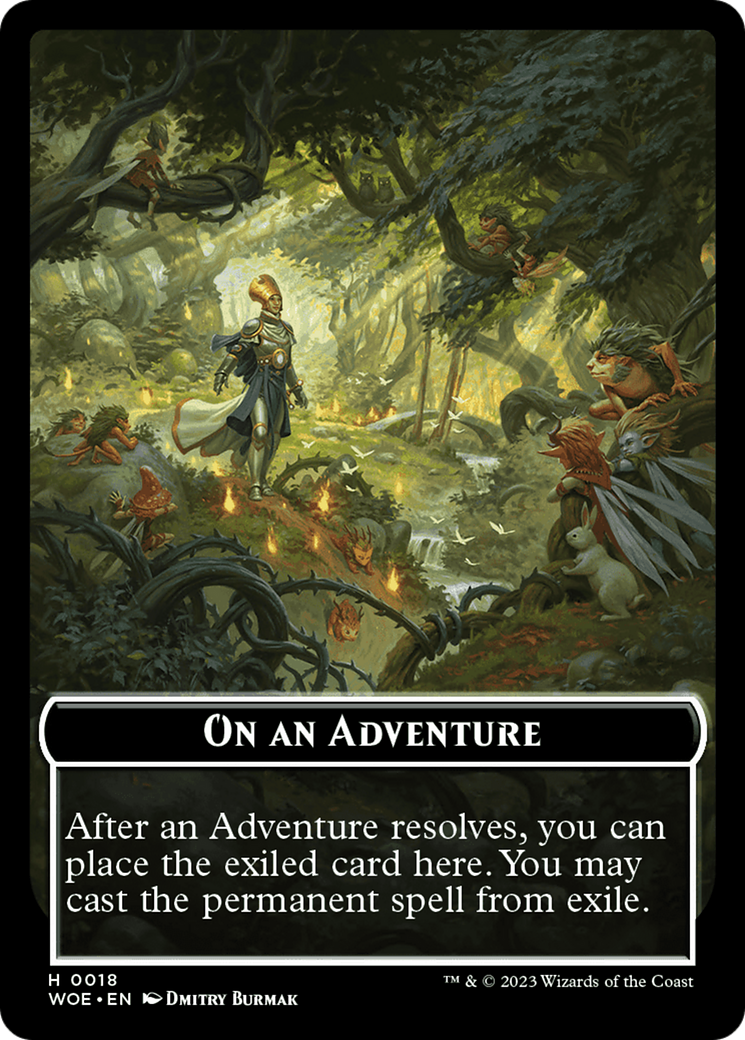 Wicked Role / Cursed Role // Emblem - On An Adventure Double-Sided Token [Wilds of Eldraine Tokens] | Enigma On Main