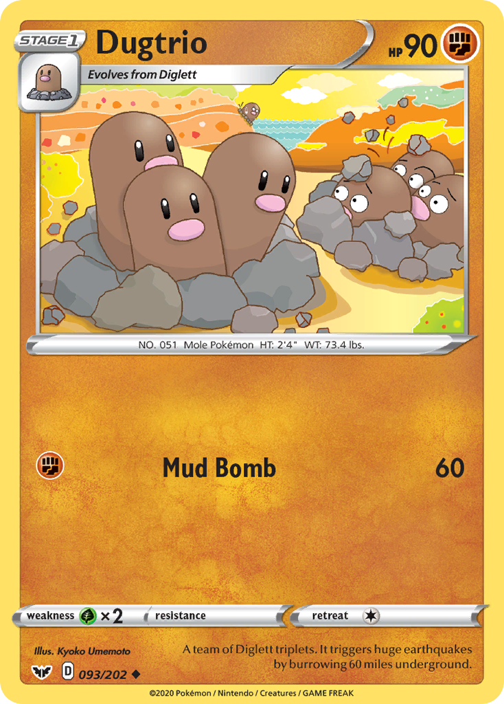 Dugtrio (093/202) [Sword & Shield: Base Set] | Enigma On Main