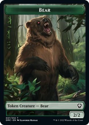 Kavu // Bear Double-sided Token [Dominaria United Commander Tokens] | Enigma On Main