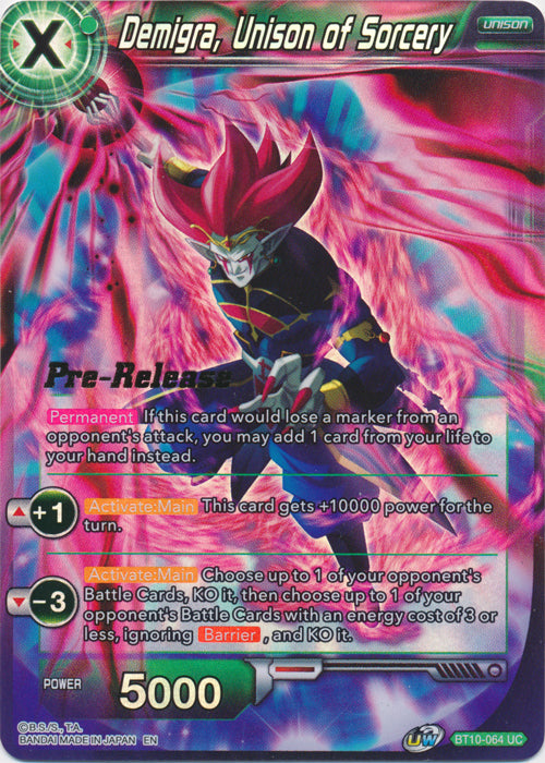 Demigra, Unison of Sorcery (BT10-064) [Rise of the Unison Warrior Prerelease Promos] | Enigma On Main